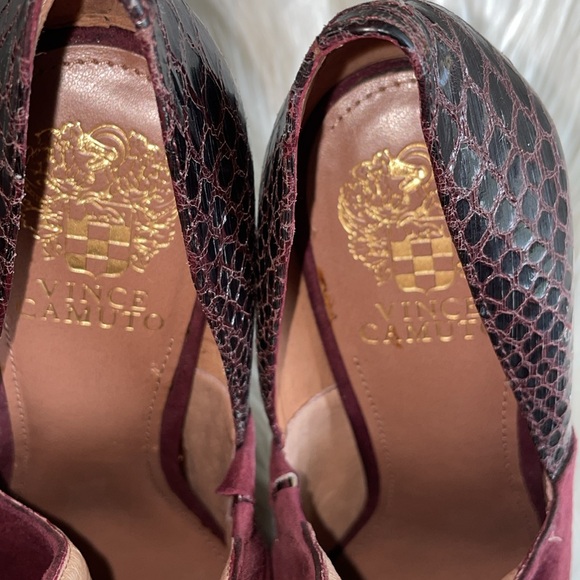 Vince Camuto NWOT Kawa Burgundy Peep Toe Heels - Picture 9 of 11